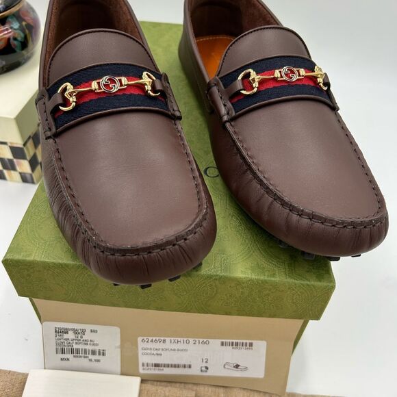 Men\'s Gucci, Ayrton GG web driver loafers size 12 made in Italy main image 5
